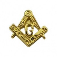 BOTON ESQUADRO E COMPASSO DOURADO PEQ.